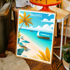 Maldives - Travel Wall Art Beach Poster Print - Art Print - Travel Art Poster
