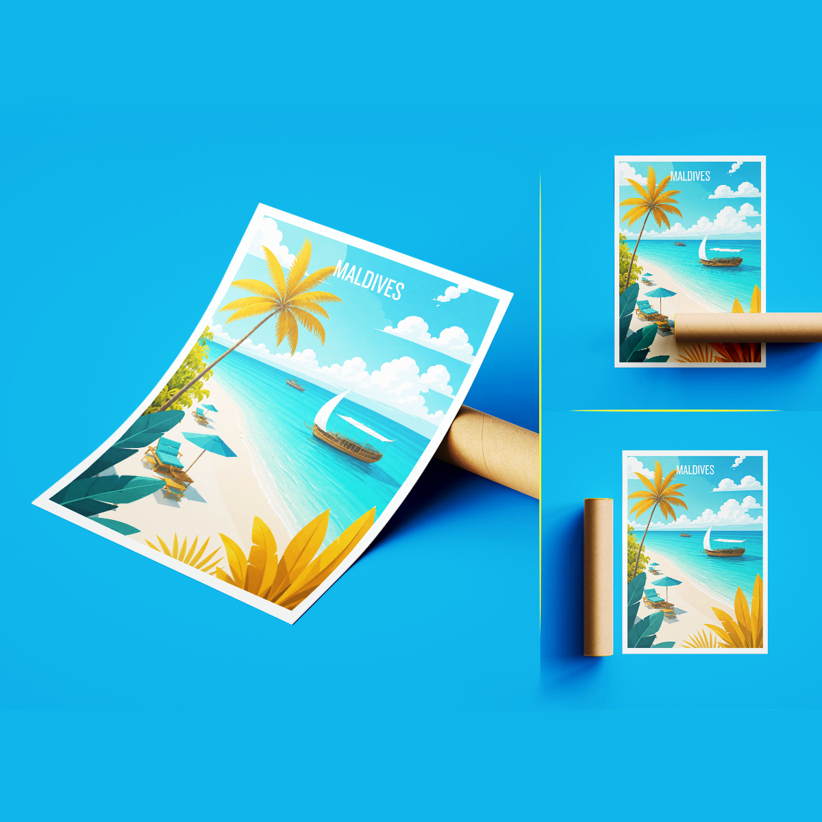 Maldives - Travel Wall Art Beach Poster Print - Art Print - Travel Art Poster