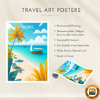 Maldives - Travel Wall Art Beach Poster Print - Art Print - Travel Art Poster
