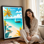 Maldives - Travel Wall Art Beach Poster Print - Art Print - Travel Art Poster