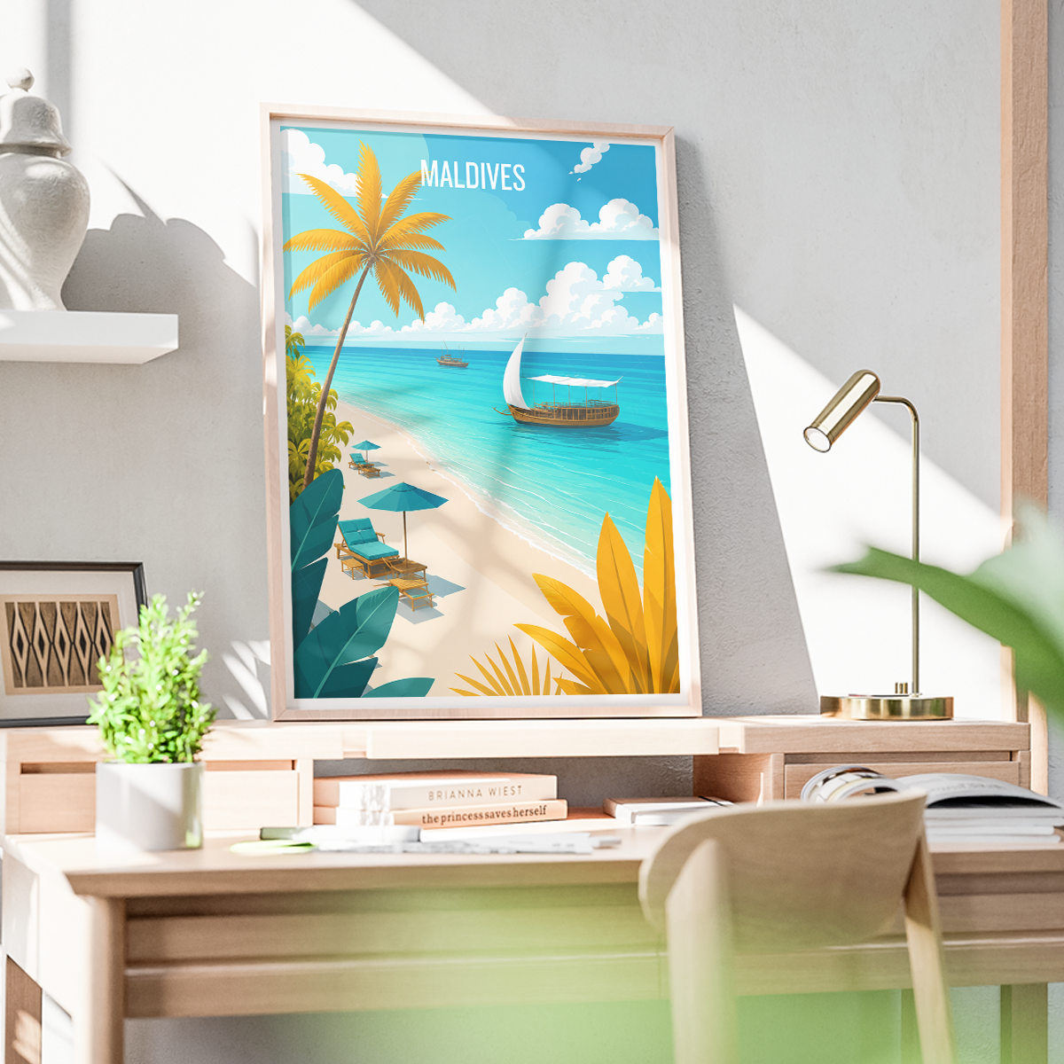 Maldives - Travel Wall Art Beach Poster Print - Art Print - Travel Art Poster