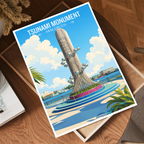 Tsunami Monument - The Maldives - Travel Wall Art Beach Poster Print - Art Print - Travel Art Poster