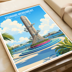 Tsunami Monument - The Maldives - Travel Wall Art Beach Poster Print - Art Print - Travel Art Poster