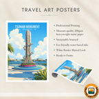 Tsunami Monument - The Maldives - Travel Wall Art Beach Poster Print - Art Print - Travel Art Poster