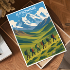 Alti Mountains - Mongolia - Travel Wall Art Deco Poster Print - Art Print - Travel Art Poster