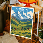 Alti Mountains - Mongolia - Travel Wall Art Deco Poster Print - Art Print - Travel Art Poster