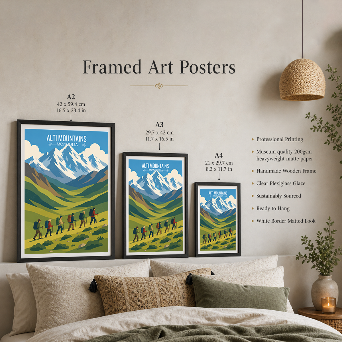Alti Mountains - Mongolia - Travel Wall Art Deco Poster Print - Art Print - Travel Art Poster