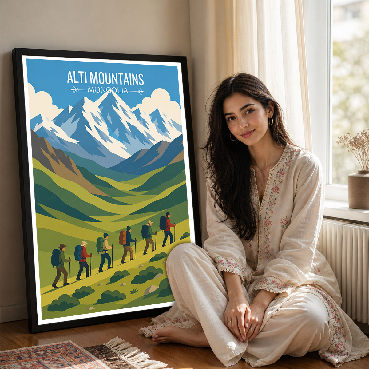 Alti Mountains - Mongolia - Travel Wall Art Deco Poster Print - Art Print - Travel Art Poster