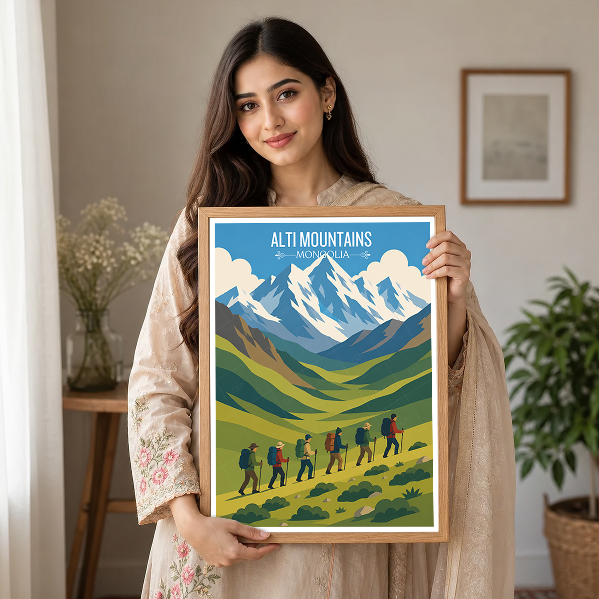 Alti Mountains - Mongolia - Travel Wall Art Deco Poster Print - Art Print - Travel Art Poster
