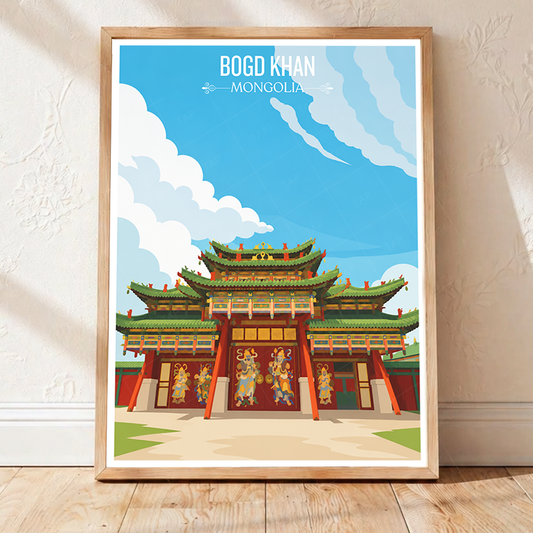 Bogd Khan - Mongolia - Travel Wall Art Deco Poster Print - Art Print - Travel Art Poster