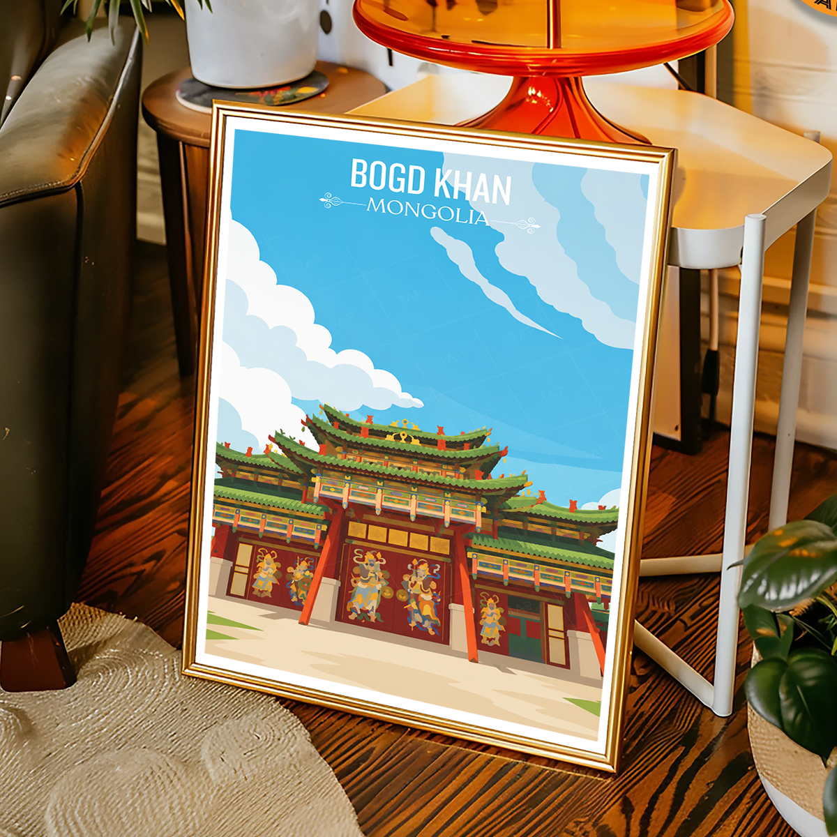 Bogd Khan - Mongolia - Travel Wall Art Deco Poster Print - Art Print - Travel Art Poster