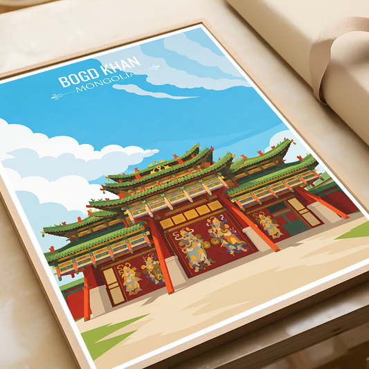 Bogd Khan - Mongolia - Travel Wall Art Deco Poster Print - Art Print - Travel Art Poster