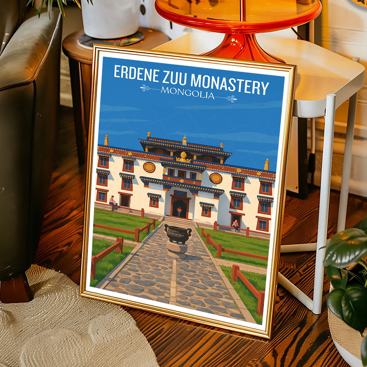Erdene Zuu Monastery - Mongolia - Travel Wall Art Deco Poster Print - Travel Art Poster Print