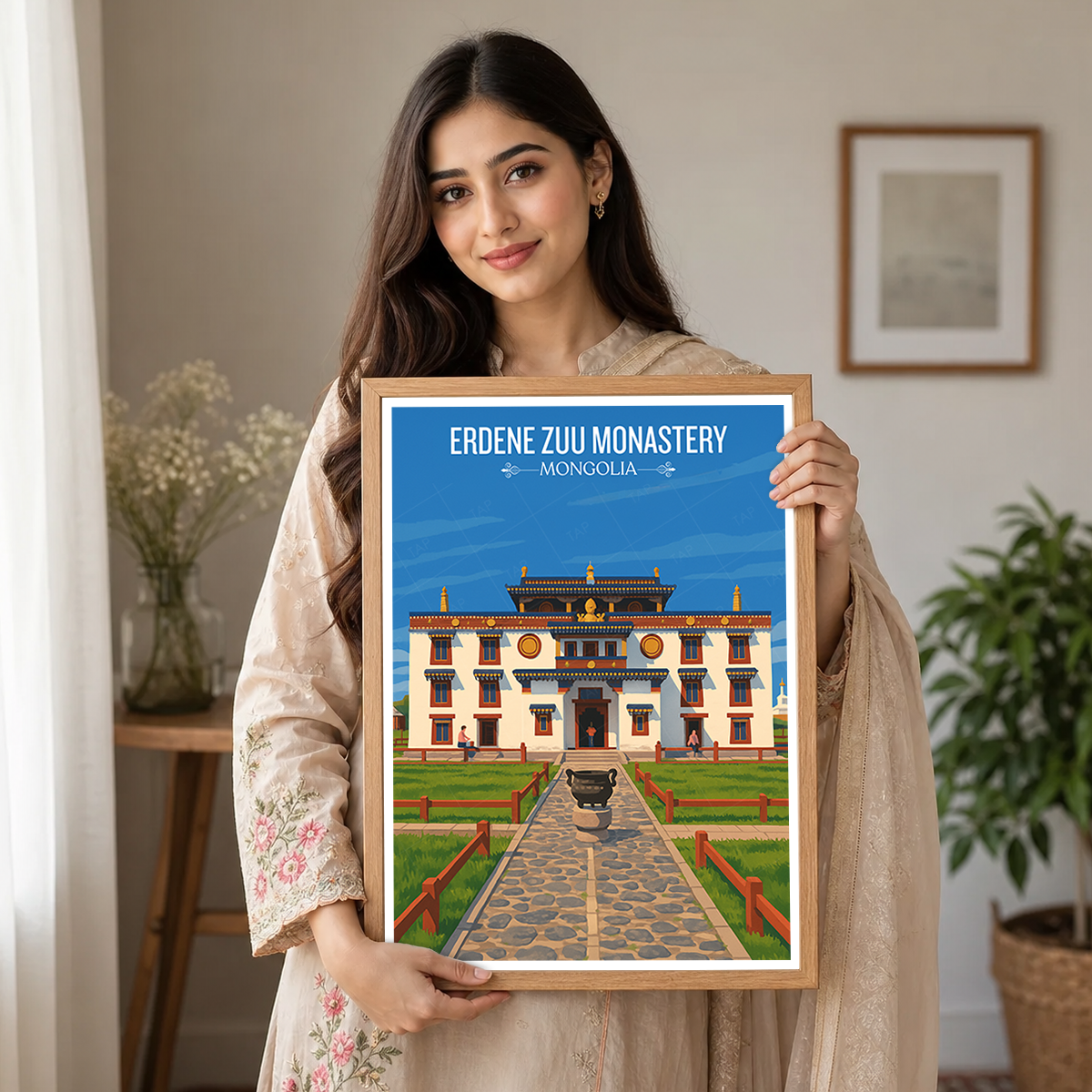 Erdene Zuu Monastery - Mongolia - Travel Wall Art Deco Poster Print - Travel Art Poster Print