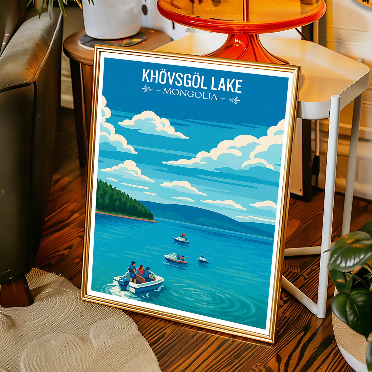 Khovsgol Lake - Mongolia - Travel Wall Art Deco Poster Print - Travel Art Poster Print