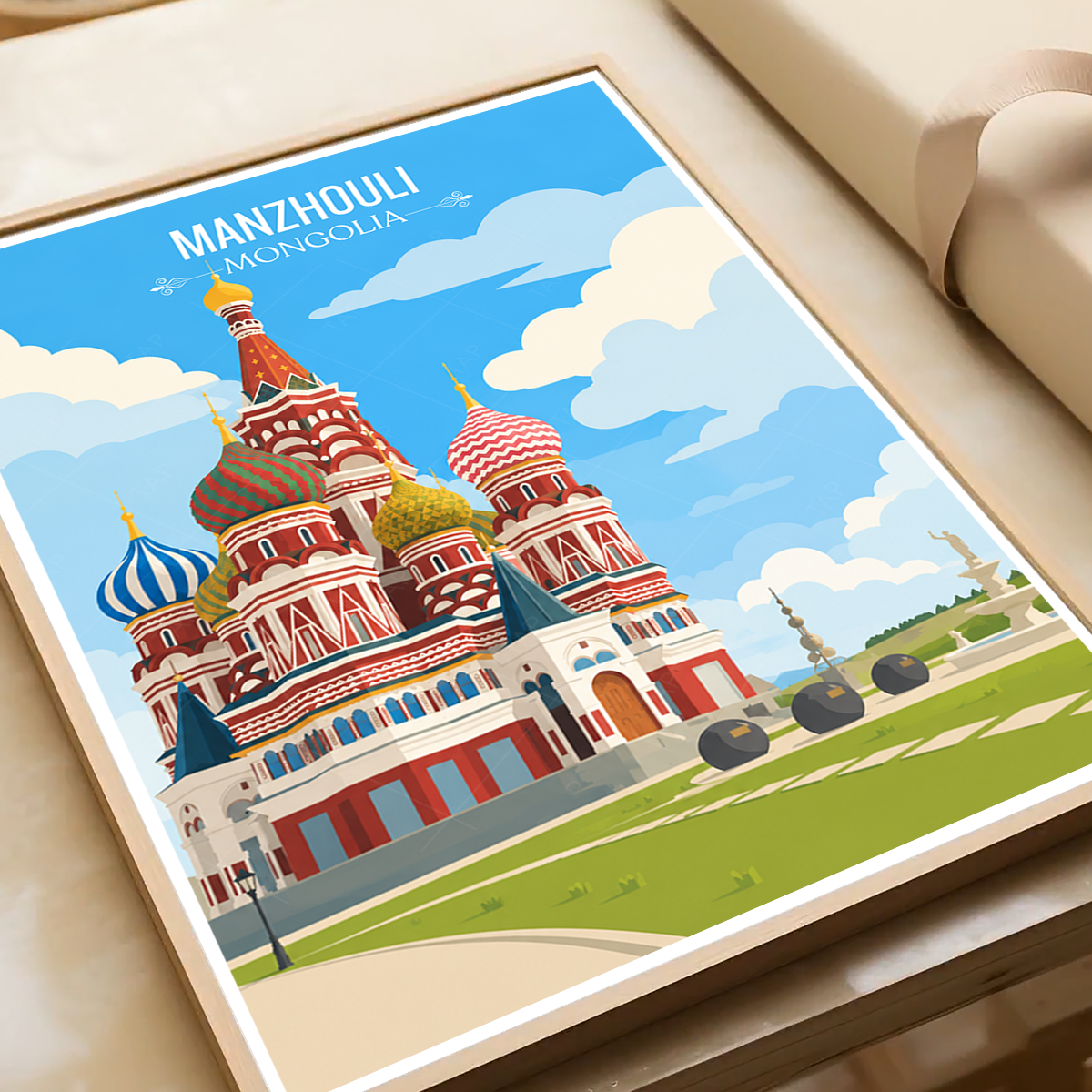 Manzhouli - Mongolia - Travel Wall Art Deco Poster Print - Travel Art Poster Print