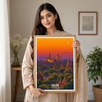 Bagan - Myanmar - Travel Wall Art Deco Poster Print - Art Print - Travel Art Poster