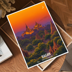 Bagan - Myanmar - Travel Wall Art Deco Poster Print - Art Print - Travel Art Poster