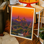 Bagan - Myanmar - Travel Wall Art Deco Poster Print - Art Print - Travel Art Poster