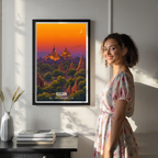 Bagan - Myanmar - Travel Wall Art Deco Poster Print - Art Print - Travel Art Poster