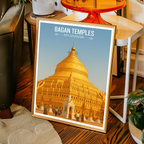 Bagan Temples - Myanmar - Travel Wall Art Deco Poster Print - Art Print - Travel Art Poster