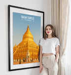 Bagan Temples - Myanmar - Travel Wall Art Deco Poster Print - Art Print - Travel Art Poster