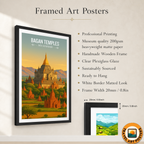 Bagan Temples - Myanmar - Travel Wall Art Deco Poster Print - Art Print - Travel Art Poster
