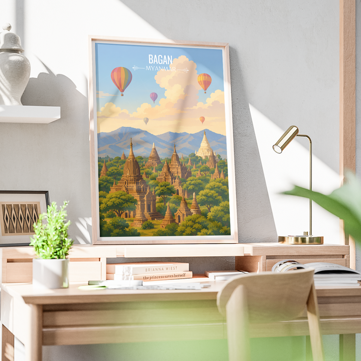 Bagan - Myanmar - Travel Wall Art Deco Poster Print - Art Print - Travel Art Poster