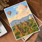 Bagan - Myanmar - Travel Wall Art Deco Poster Print - Art Print - Travel Art Poster