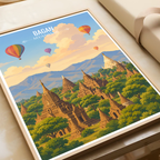 Bagan - Myanmar - Travel Wall Art Deco Poster Print - Art Print - Travel Art Poster