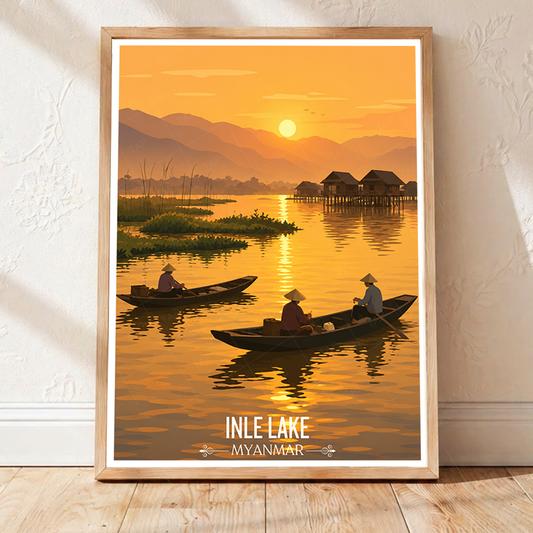 Inle Lake - Myanmar - Travel Wall Art Deco Poster Print - Art Print - Travel Art Poster