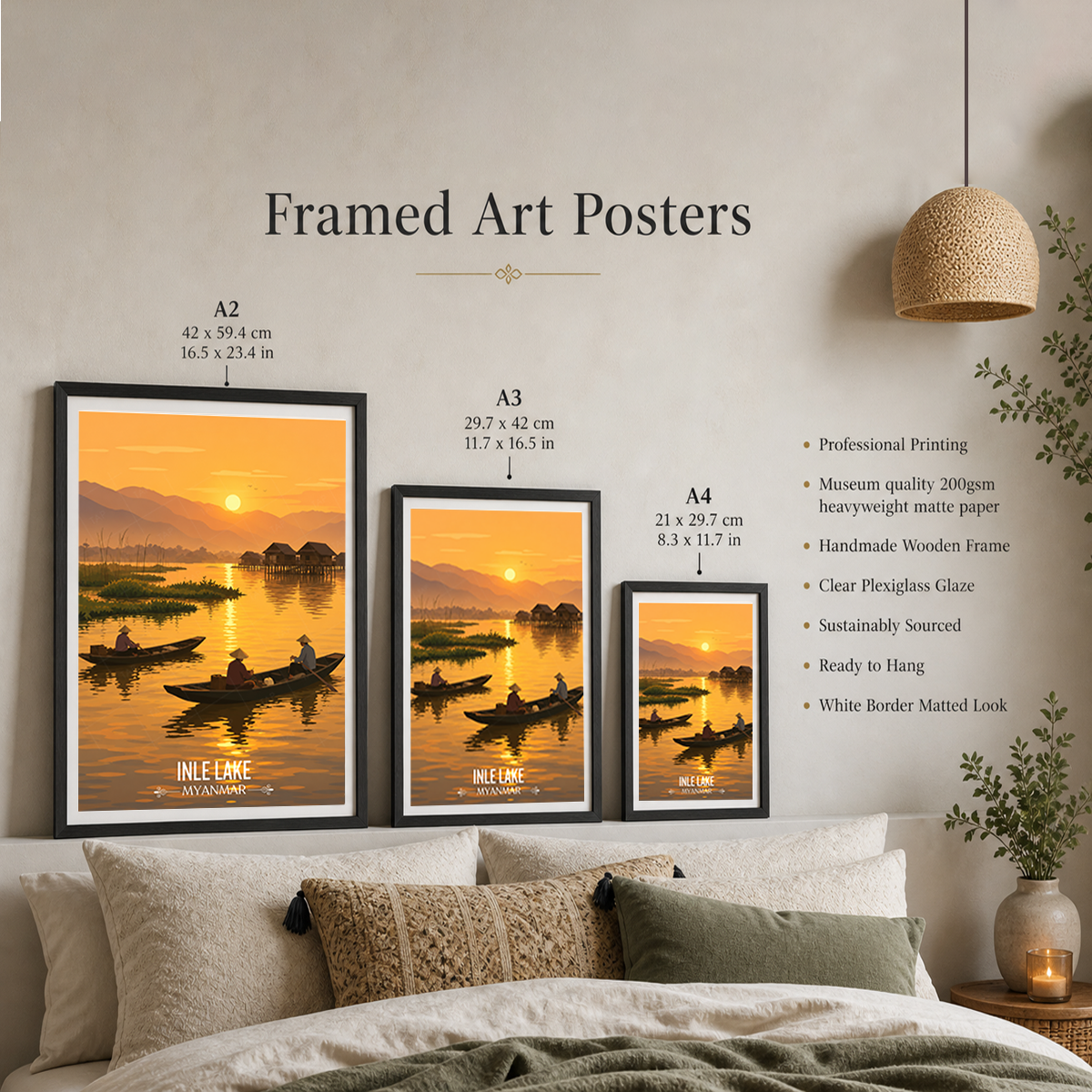 Inle Lake - Myanmar - Travel Wall Art Deco Poster Print - Art Print - Travel Art Poster