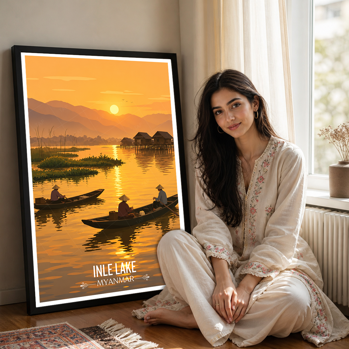Inle Lake - Myanmar - Travel Wall Art Deco Poster Print - Art Print - Travel Art Poster