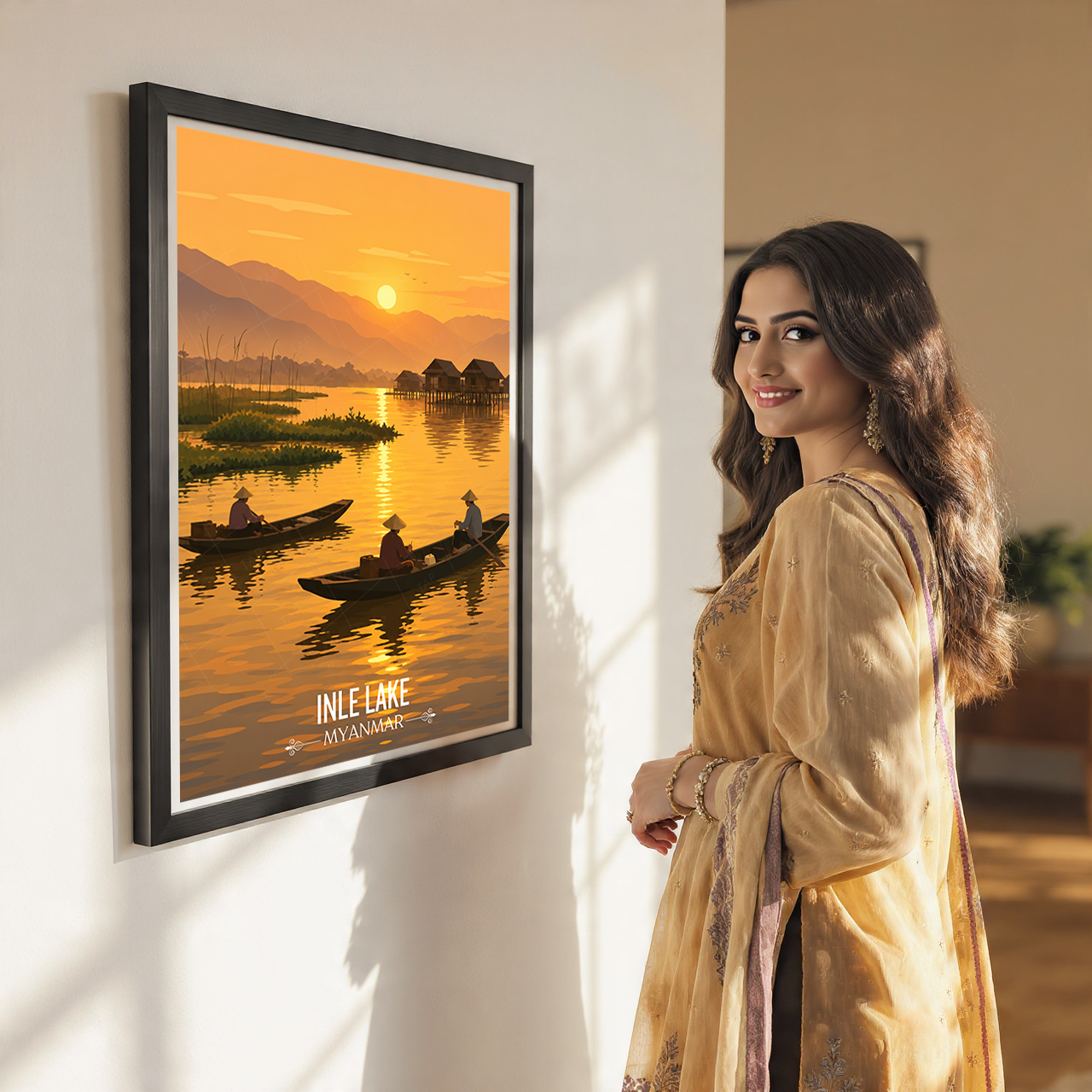 Inle Lake - Myanmar - Travel Wall Art Deco Poster Print - Art Print - Travel Art Poster