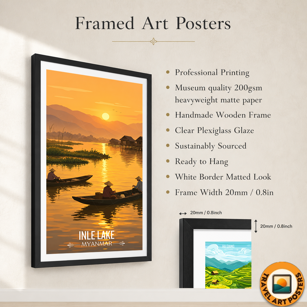 Inle Lake - Myanmar - Travel Wall Art Deco Poster Print - Art Print - Travel Art Poster