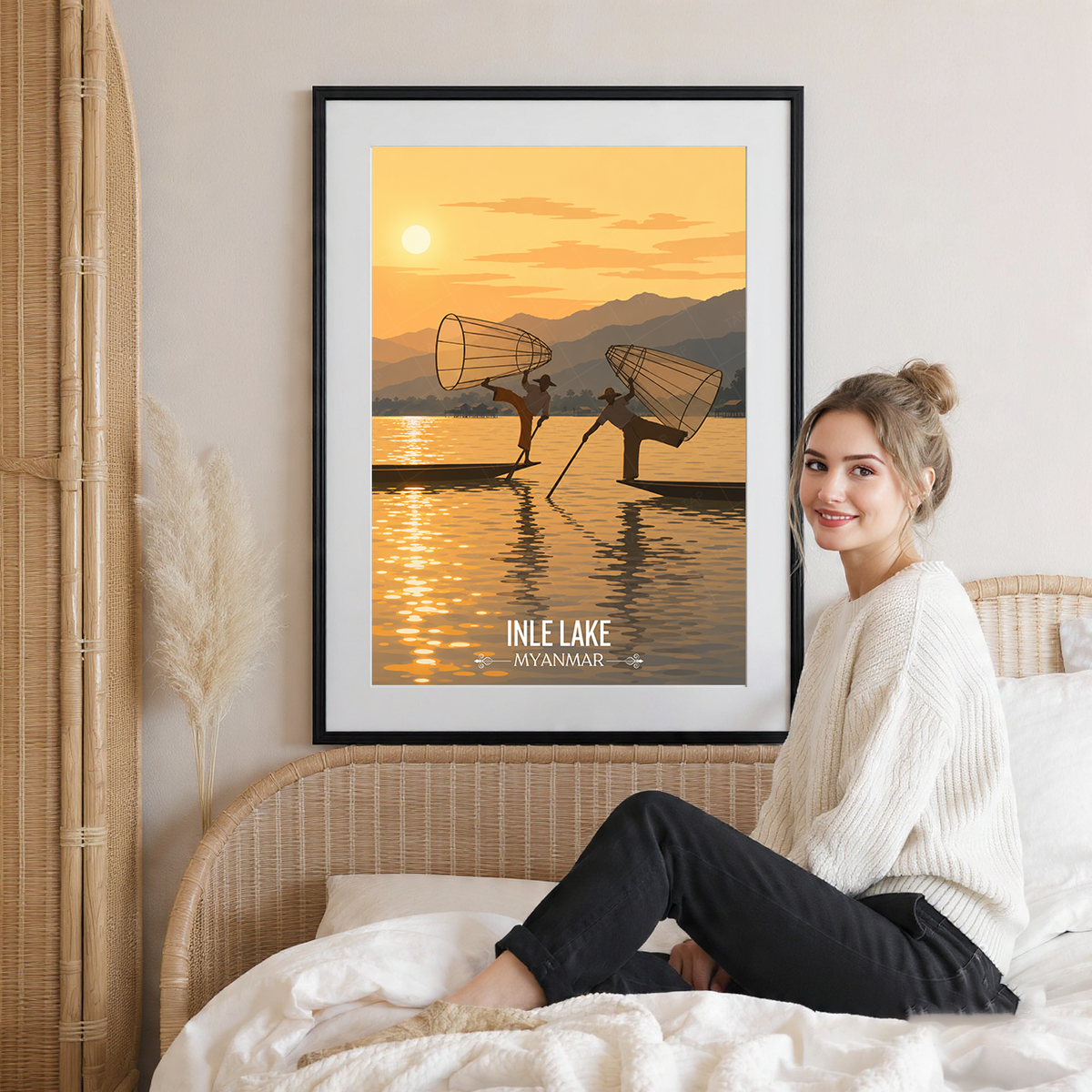 Inle Lake - Myanmar - Travel Wall Art Deco Poster Print - Art Print - Travel Art Poster