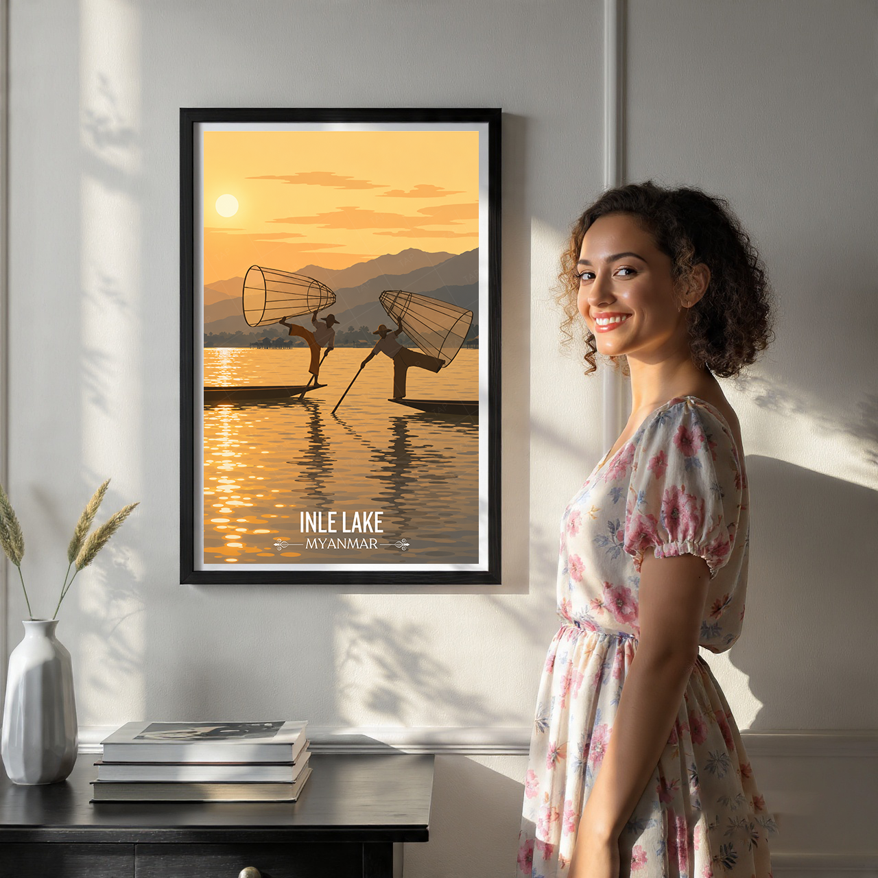 Inle Lake - Myanmar - Travel Wall Art Deco Poster Print - Art Print - Travel Art Poster