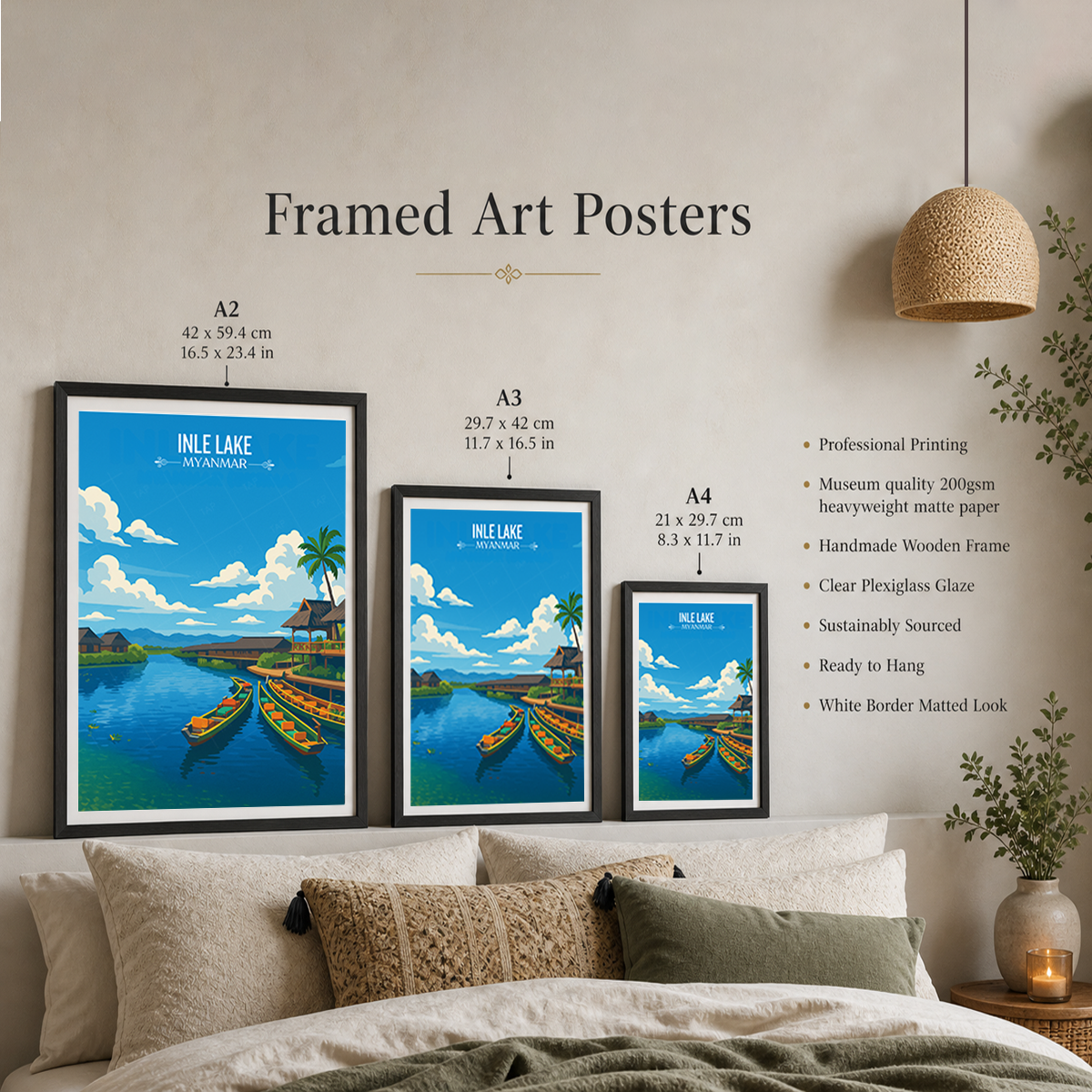 Inle Lake - Myanmar - Travel Wall Art Deco Poster Print - Art Print - Travel Art Poster
