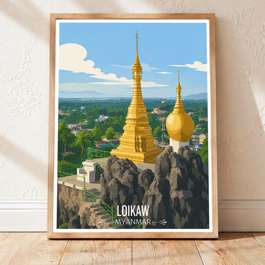 Loikaw - Myanmar - Travel Wall Art Deco Poster Print - Art Print - Travel Art Poster