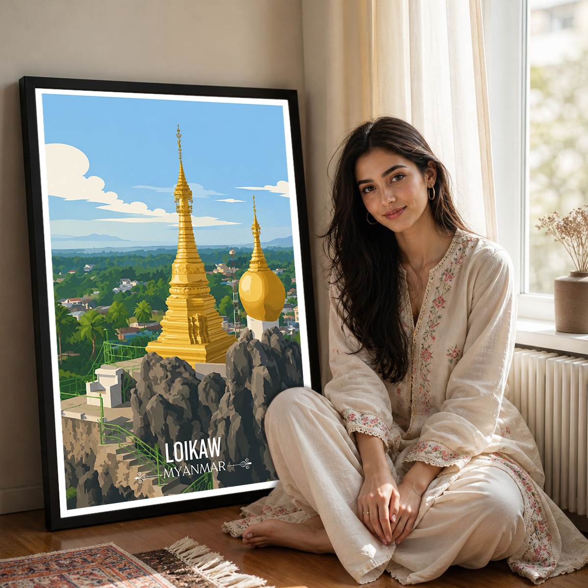 Loikaw - Myanmar - Travel Wall Art Deco Poster Print - Art Print - Travel Art Poster