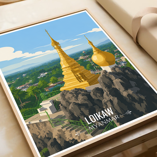 Loikaw - Myanmar - Travel Wall Art Deco Poster Print - Art Print - Travel Art Poster