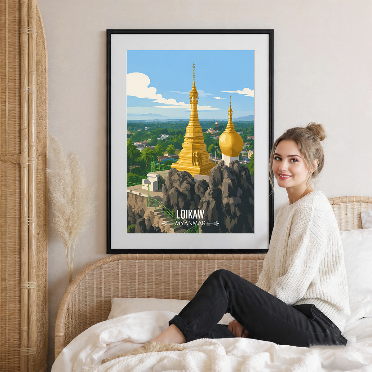 Loikaw - Myanmar - Travel Wall Art Deco Poster Print - Art Print - Travel Art Poster