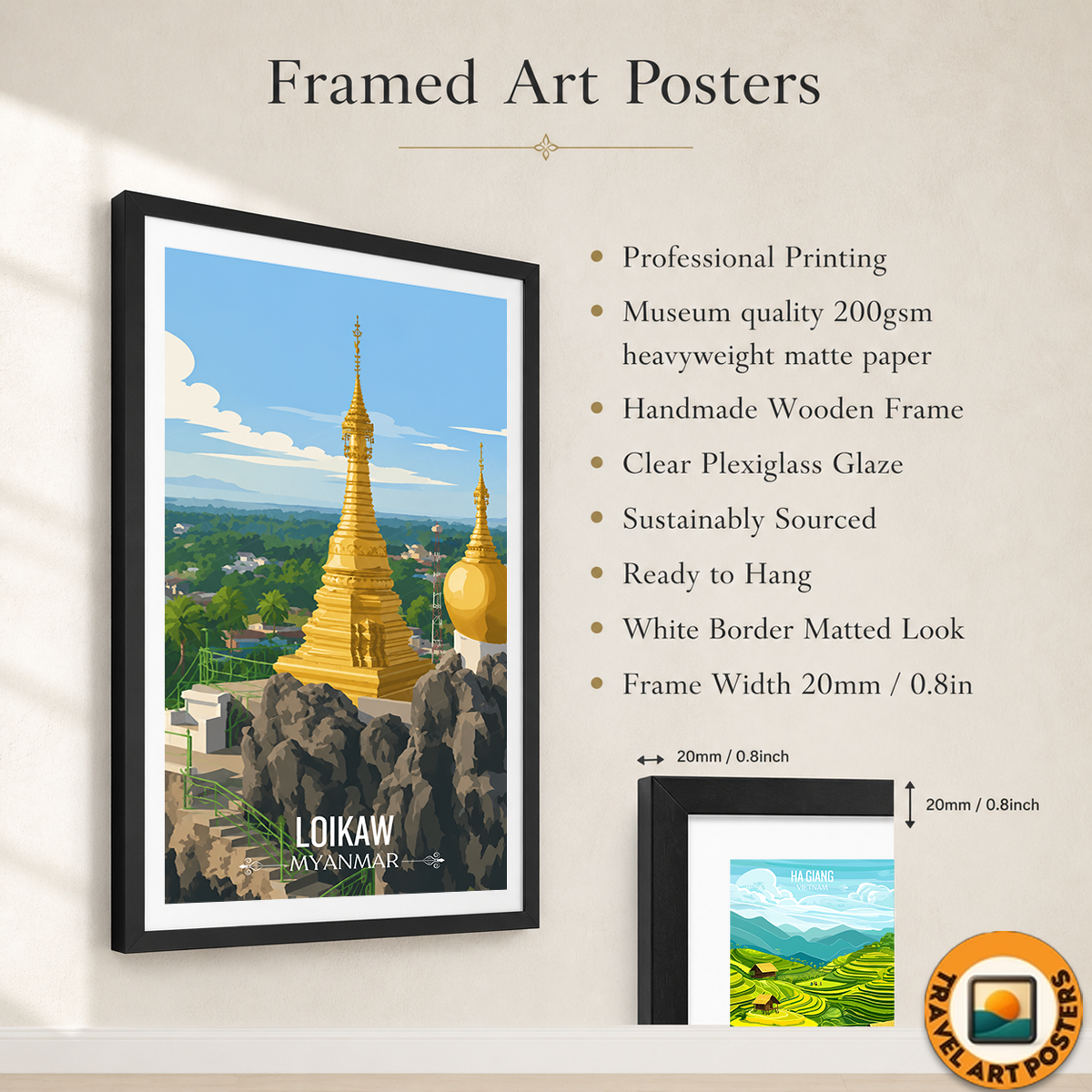 Loikaw - Myanmar - Travel Wall Art Deco Poster Print - Art Print - Travel Art Poster
