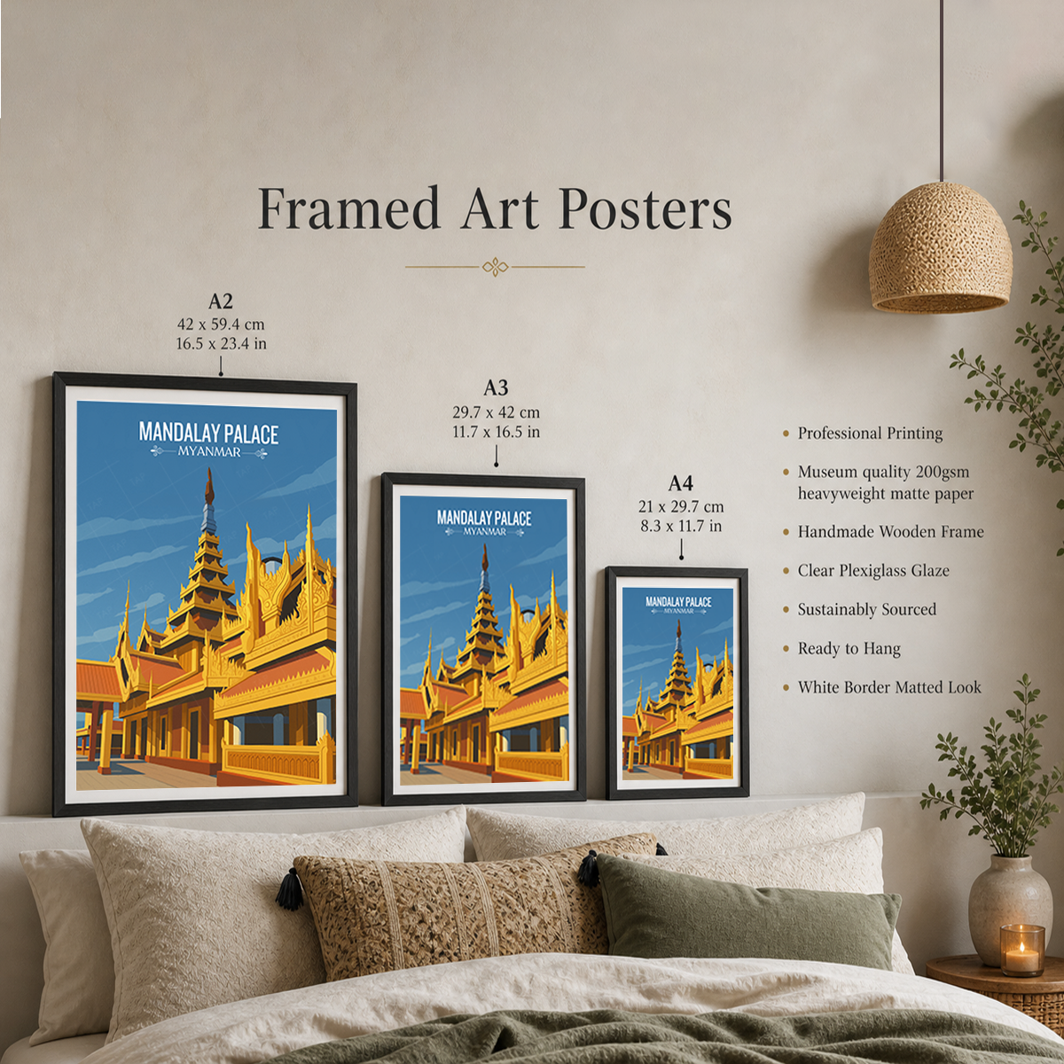 Mandalay Palace - Myanmar - Travel Wall Art Deco Poster Print - Art Print - Travel Art Poster