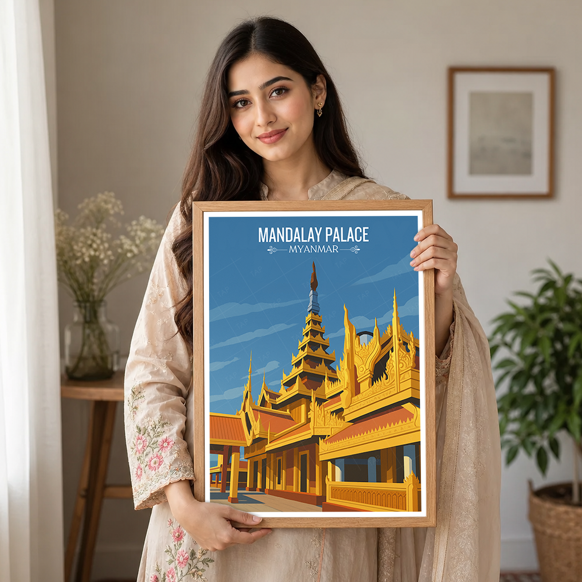 Mandalay Palace - Myanmar - Travel Wall Art Deco Poster Print - Art Print - Travel Art Poster