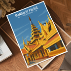 Mandalay Palace - Myanmar - Travel Wall Art Deco Poster Print - Art Print - Travel Art Poster