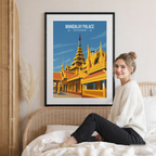 Mandalay Palace - Myanmar - Travel Wall Art Deco Poster Print - Art Print - Travel Art Poster