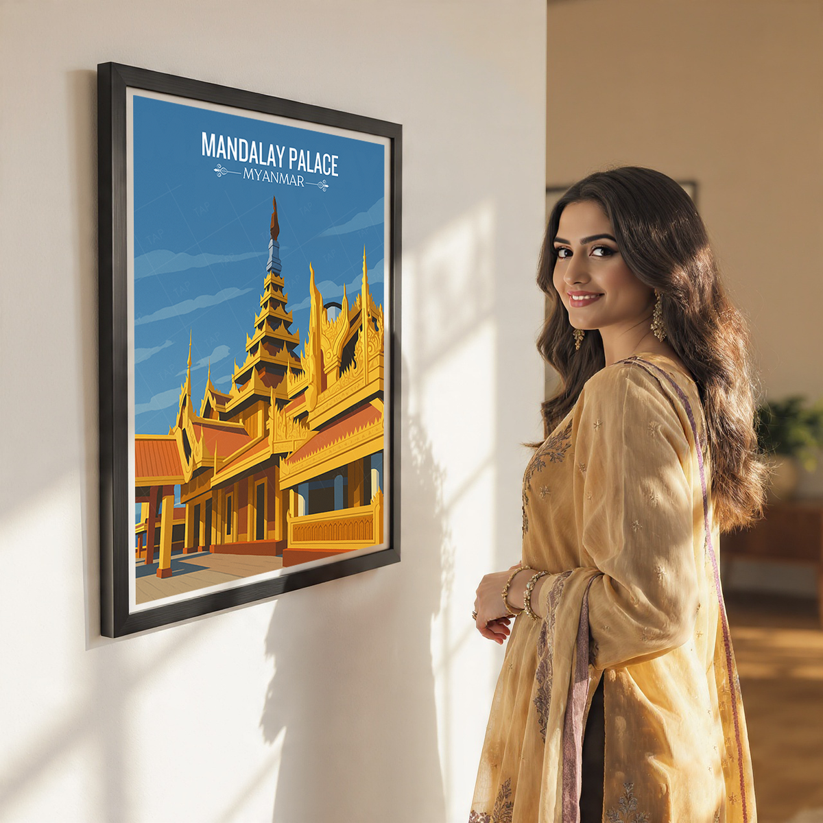 Mandalay Palace - Myanmar - Travel Wall Art Deco Poster Print - Art Print - Travel Art Poster
