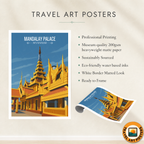 Mandalay Palace - Myanmar - Travel Wall Art Deco Poster Print - Art Print - Travel Art Poster