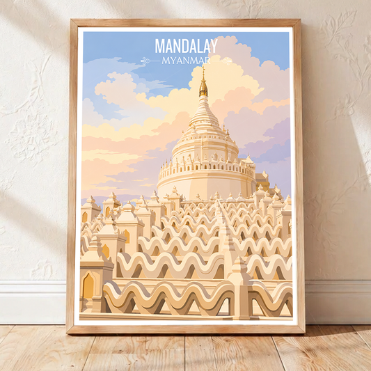 Mandalay - Myanmar - Travel Wall Art Deco Poster Print - Art Print - Travel Art Poster